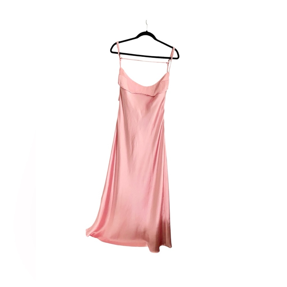 ZARA Satin Effect Cutout Midi Dress - Picture 5 of 8